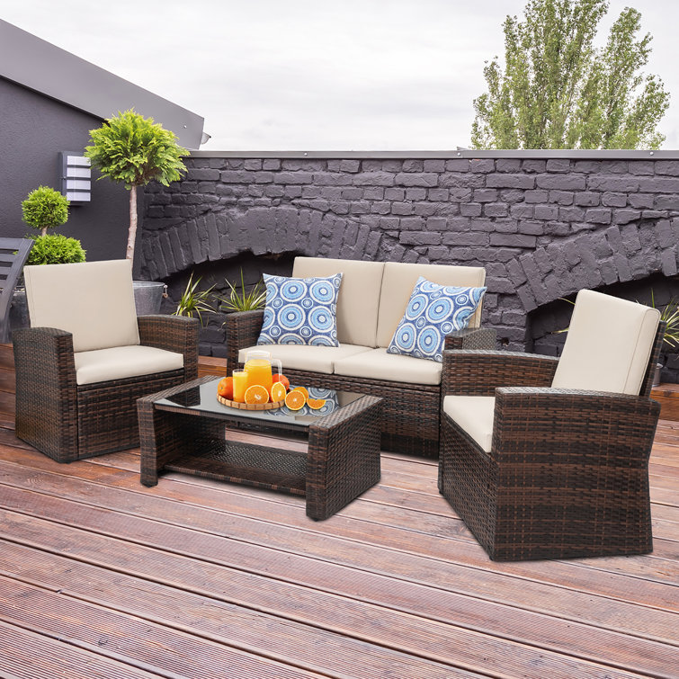 4 piece roma rattan sofa set hot sale